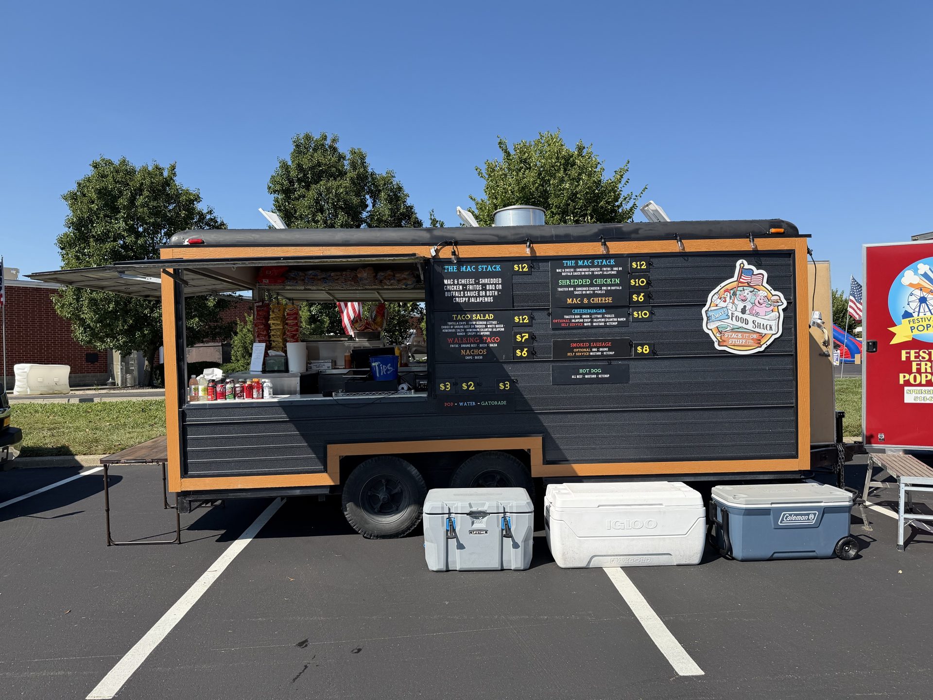 Trailer serving at a parking-lot event