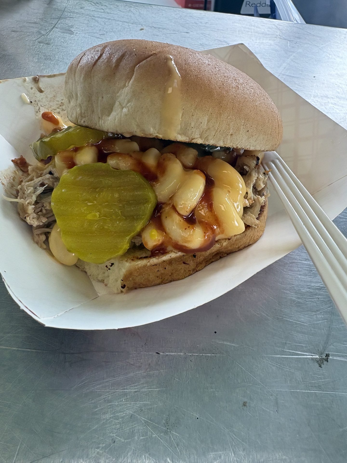Shredded chicken sandwich